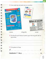 Lengua Materna Español Primer grado página 191