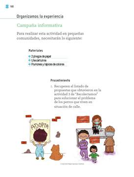 Proyectos Comunitarios Segundo grado página 180