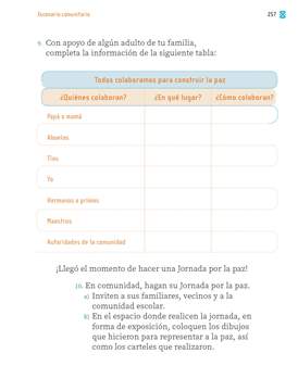 Proyectos Comunitarios Segundo grado página 257