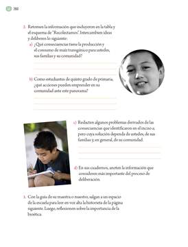 Proyectos Comunitarios Quinto grado página 260