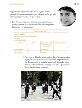 Proyectos Comunitarios Quinto grado página 303