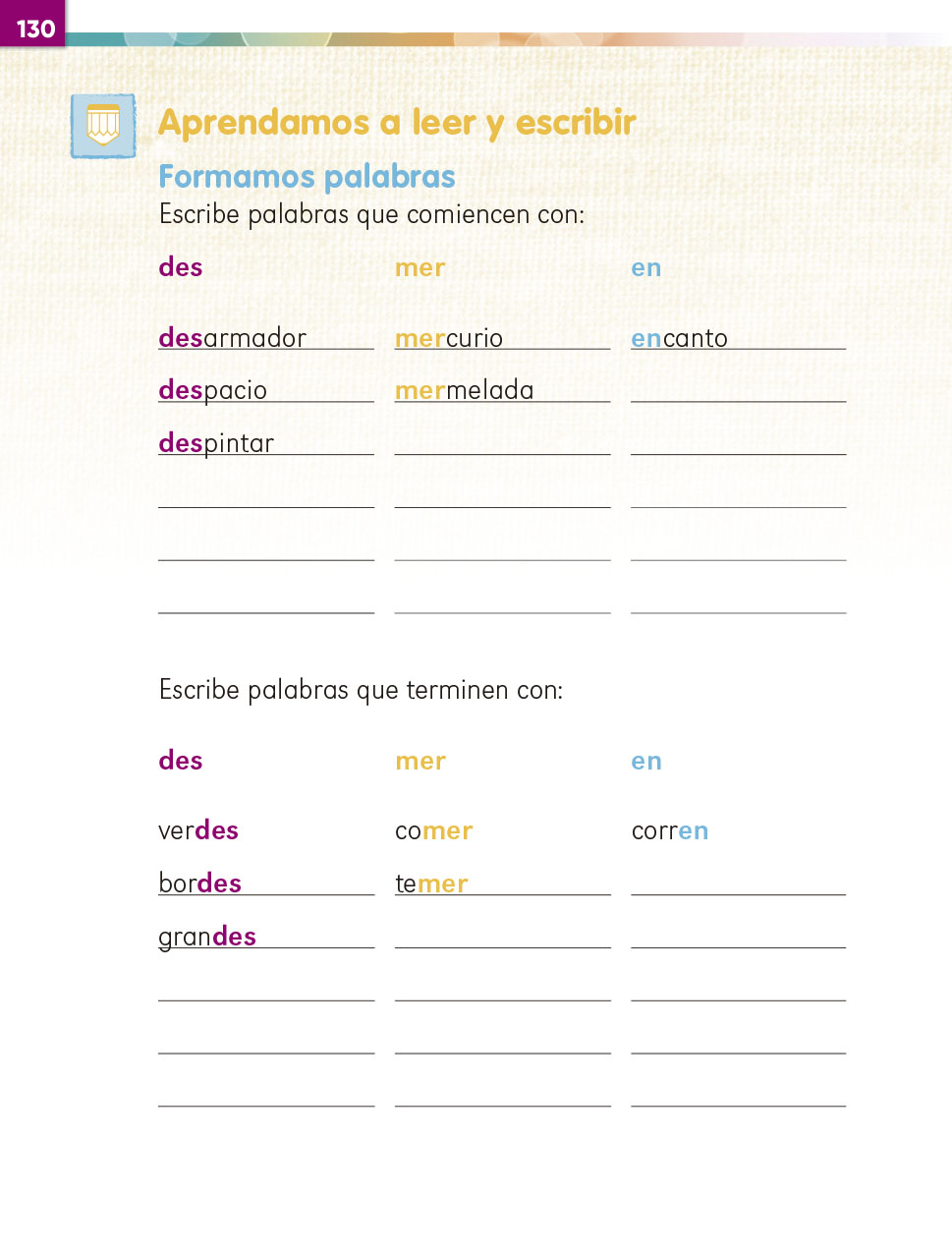 Lengua Materna Español Primer grado - Página 130 de 226 - Libros de Texto  Online